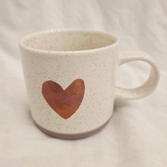 Starbucks Other - Starbucks White Brown Speckled Heart Mug 12oz.